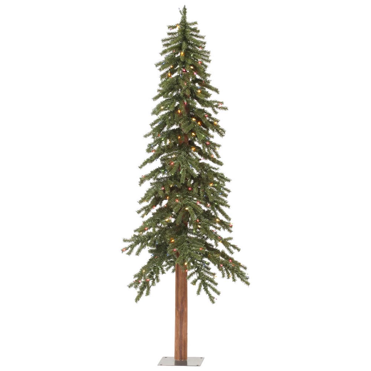 Vickerman 6ft. x 33in. Alpine Artificial Christmas Tree Multi-colored LED Lights