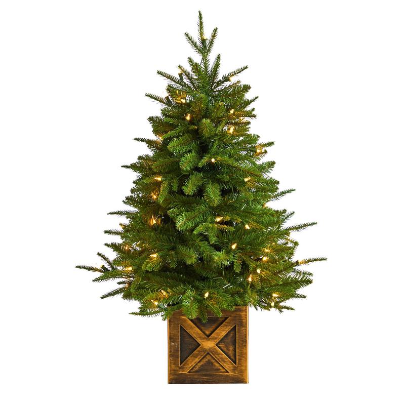 3 Finland Fir Artificial Christmas Tree in Decorative Planter