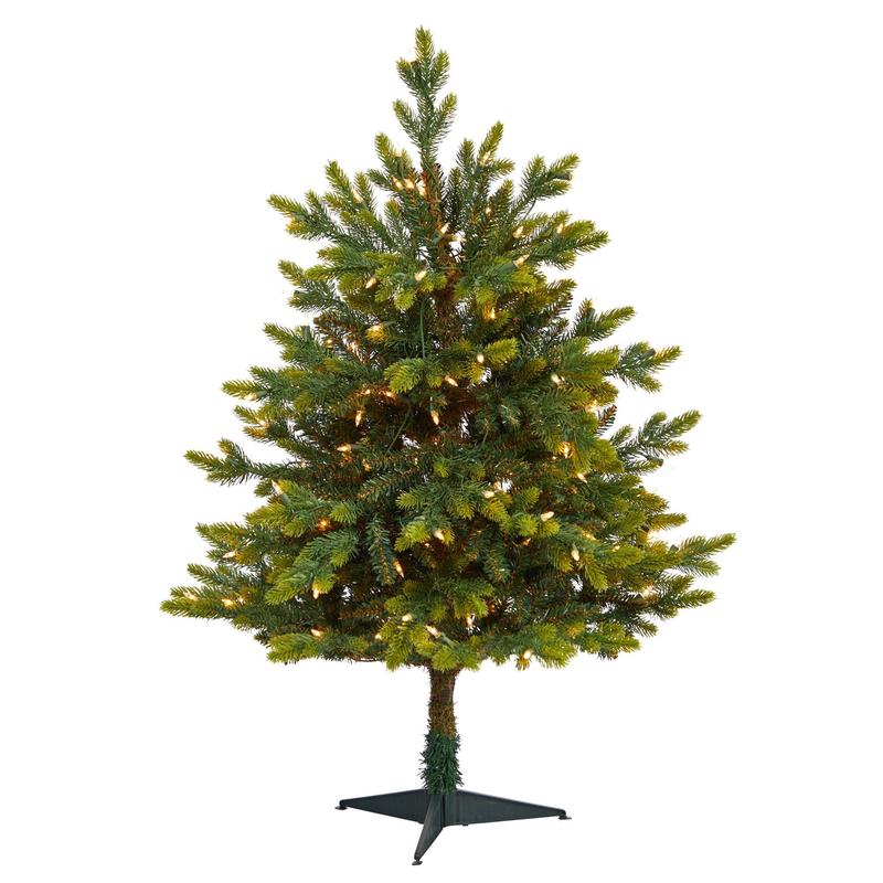 3 North Carolina Fir Artificial Christmas Tree with 150 Clear Lights and 563 Bendable Branches