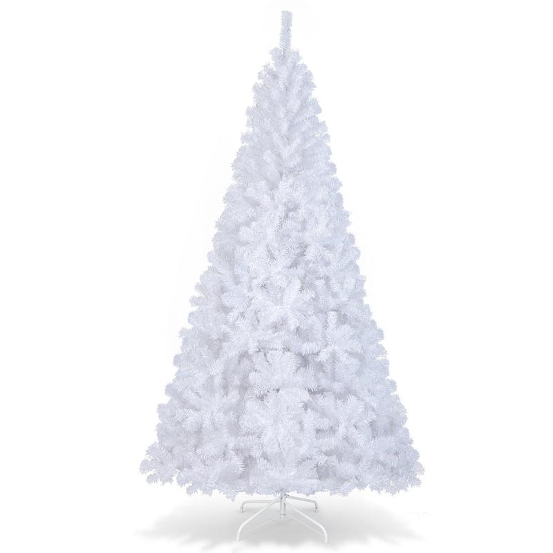 8 ft Christmas Tree, Solid Metal Stand, White