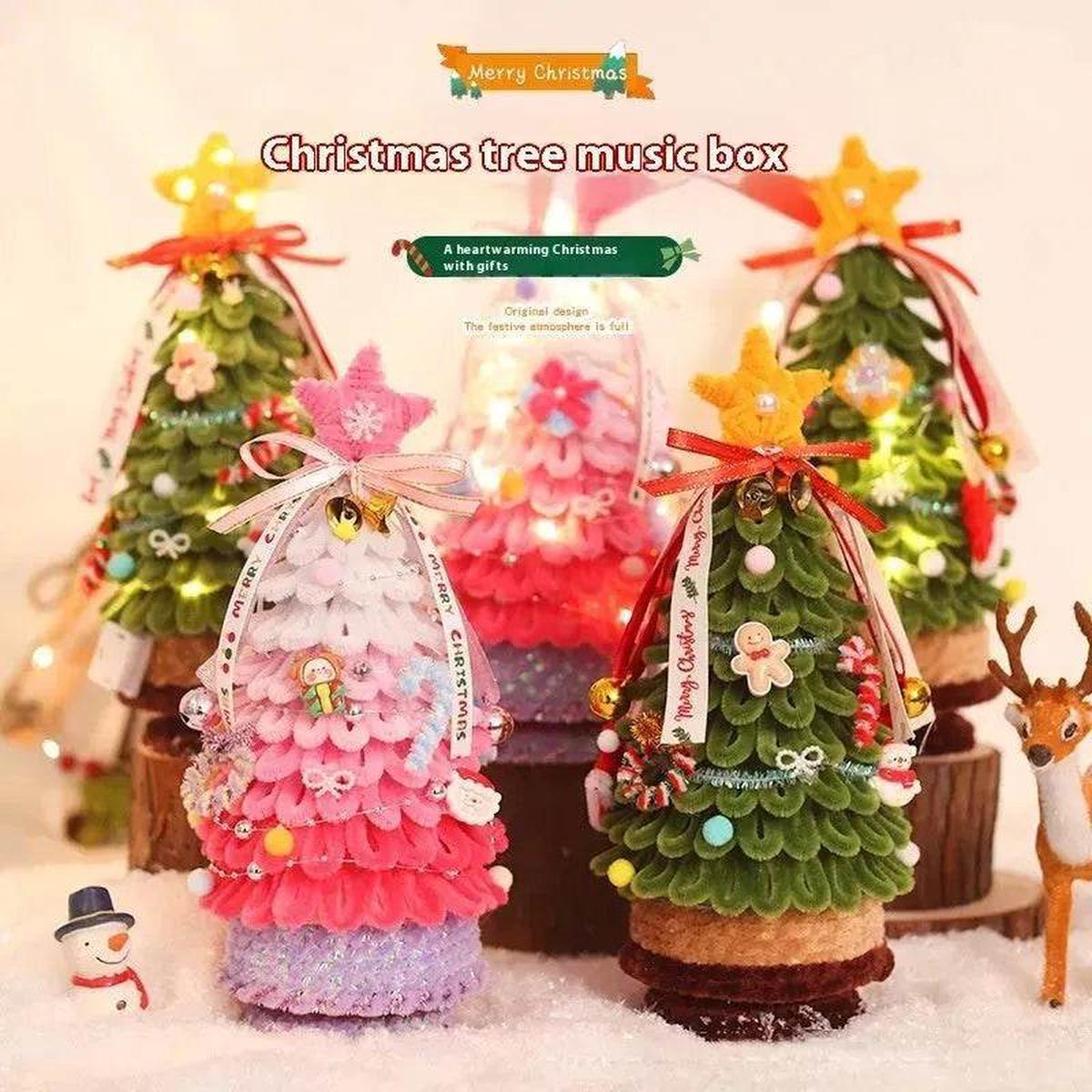 Shop Handmade Vintage Christmas Tree Music Box with Light Xmas Gift Ideas and decorations