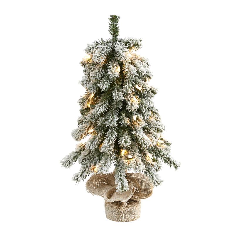 2 Flocked Alpine Artificial Christmas Tree