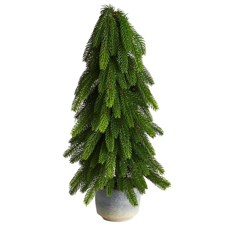 21 Pine Artificial Christmas Tree in Decorative Planter