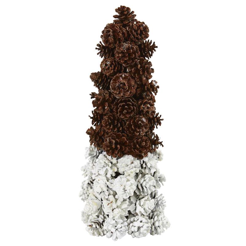 18 Snowed Pine Cone Christmas Tree