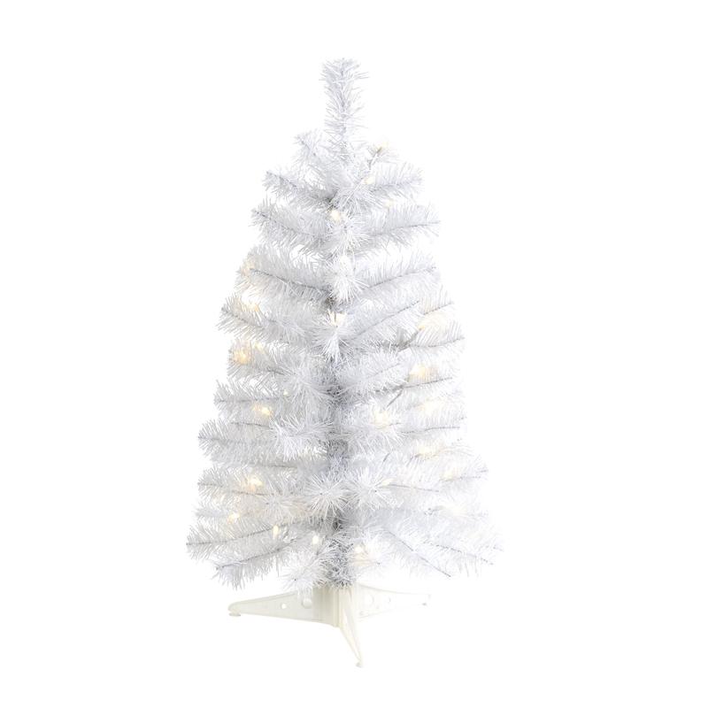2 White Artificial Christmas Tree with 35 LED Lights and 72 Bendable Branches