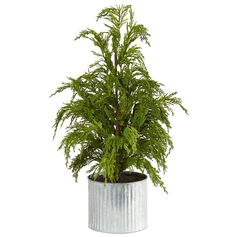 20 Cedar Pine Natural Look Artificial Christmas Tree in Decorative Planter