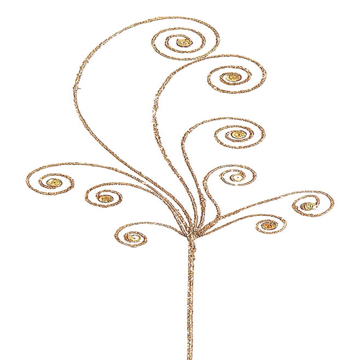 Christmas Decoration Gold Glitter Branches 55cm