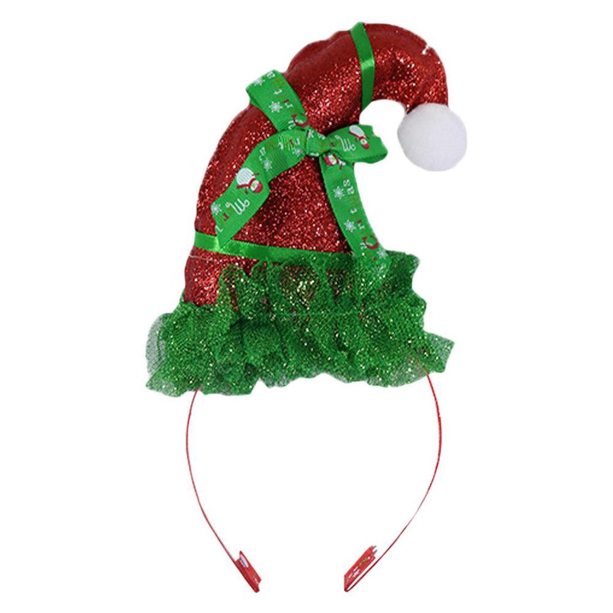 Red Glitter Santa Hat Headband / Q-1016