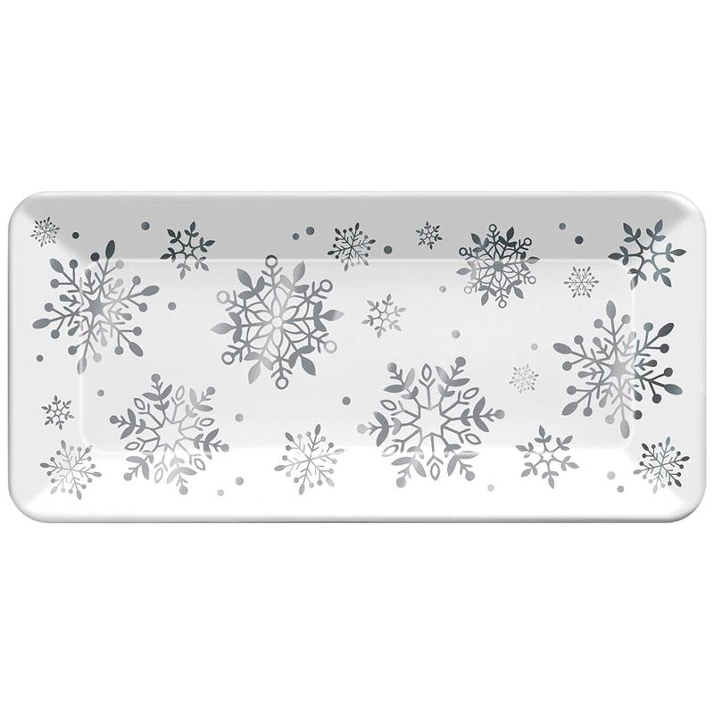 Snowy Iridescent, Long Platter, 17 x 8 Inches, 1 Count