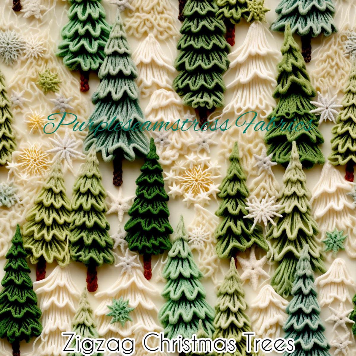 ZigZag Christmas Trees  Fabric