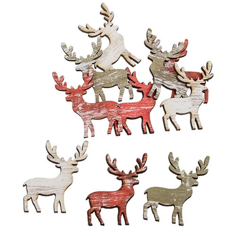 *12/Set - Rustic Print Moose Bowl Fillers Red/Green/White
