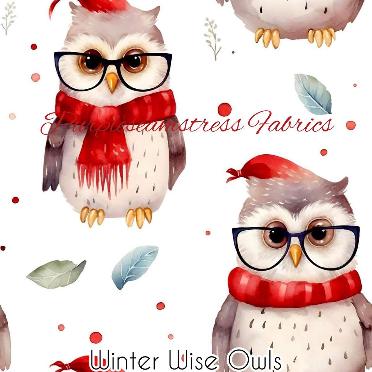 Winter Wise Owls  Fabric