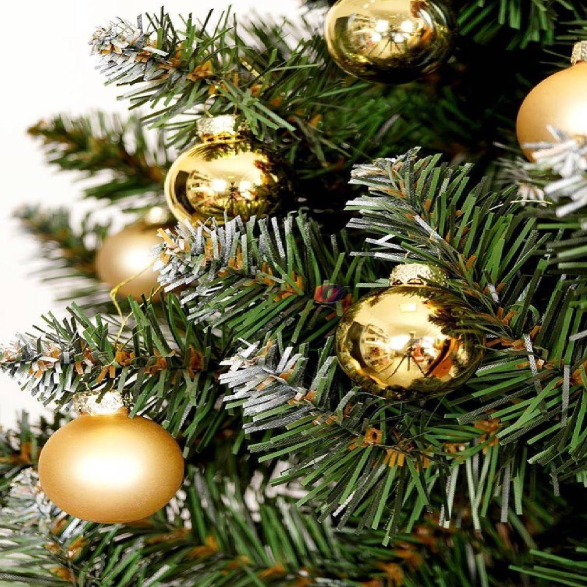 10cm Gold Glass Christmas Tree Ball