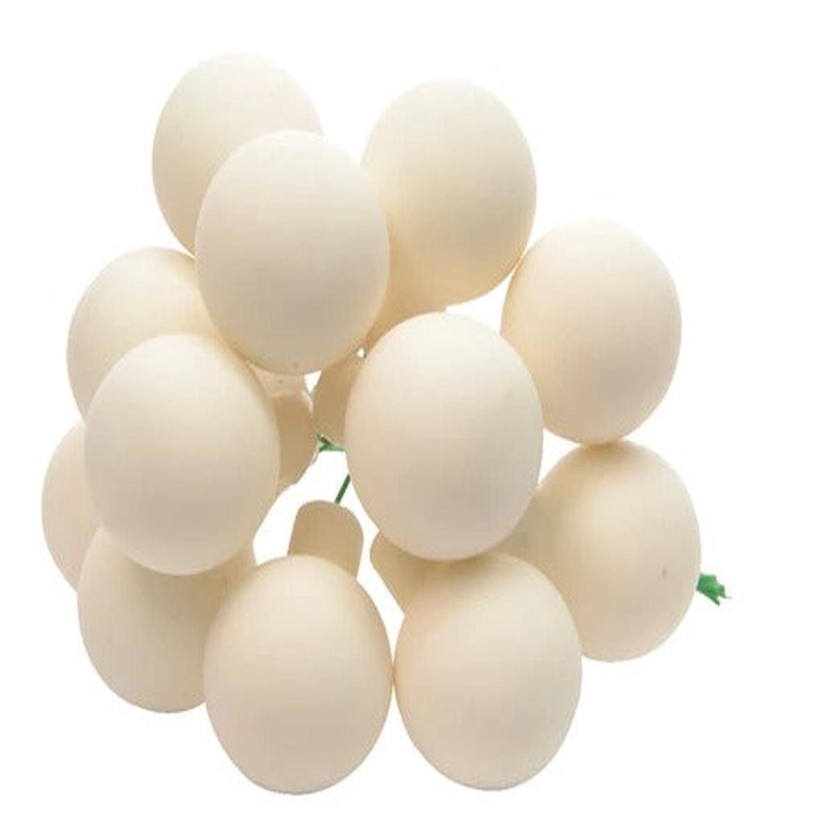 12pcs 2.5cm Opaque White Glass Christmas Tree Balls Cluster