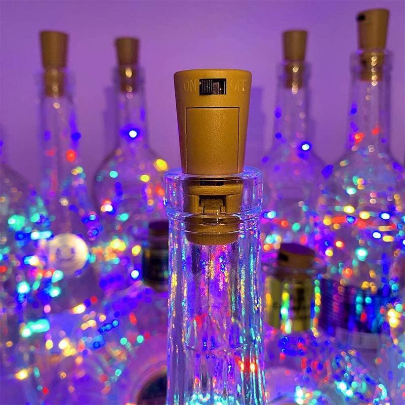Wine Bottle Lights with Cork for Home Decorations