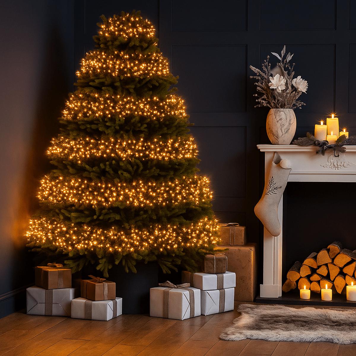 1000 Multifunction Cluster Christmas Tree Lights - Warm White