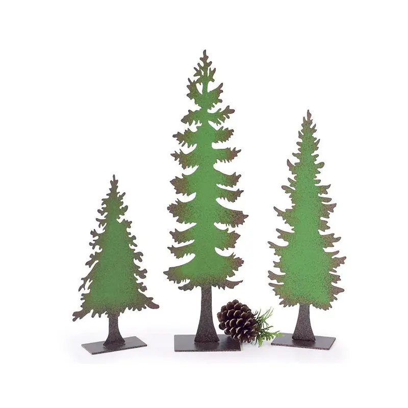 GREEN METAL TREE SILHOUTTE
