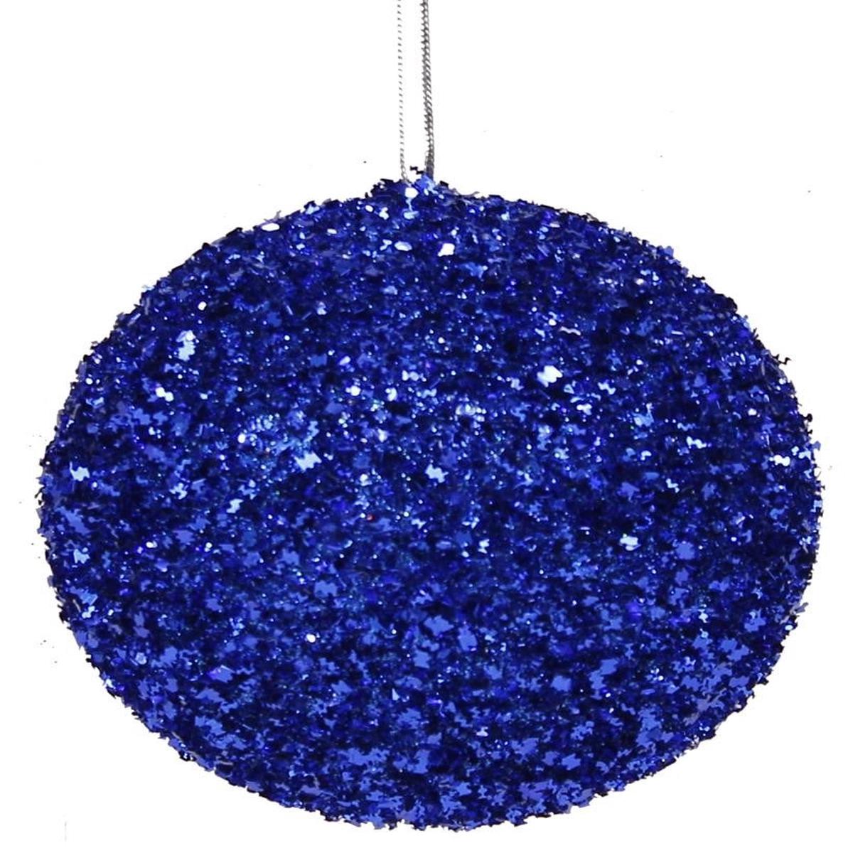 100MM Royal Blue Glitter Ball Ornament