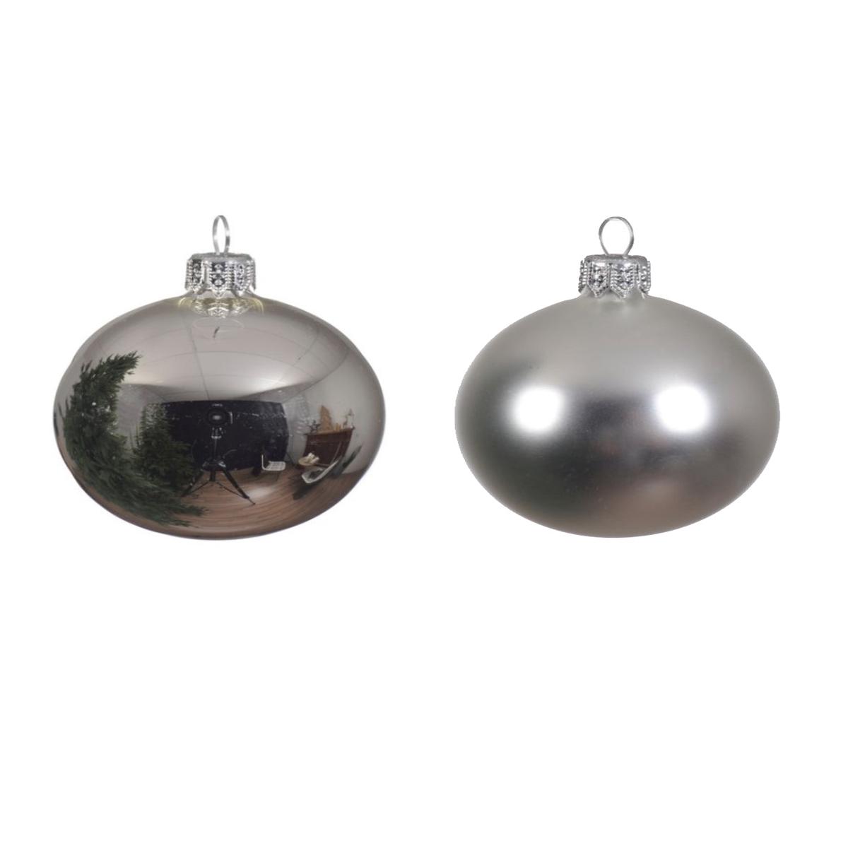 10cm Silver Glass Christmas Tree Ball