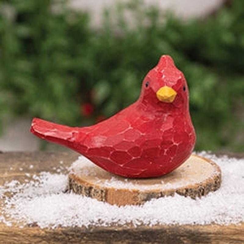 Wood Carved Cardinal Sitter 2.75
