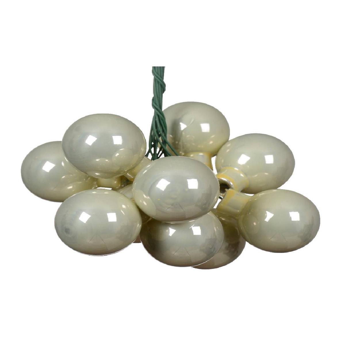 White Mint Glass Christmas Tree Baubles 2.5cm, Pack of 12