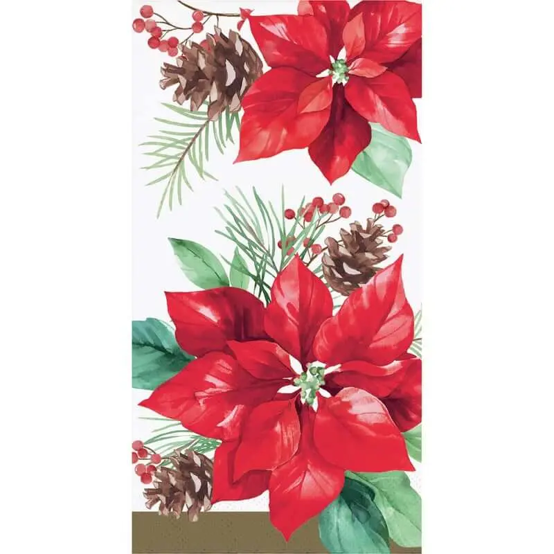 Poinsettia Perfection Paper Guest Towels 16 Ct 3 Ply