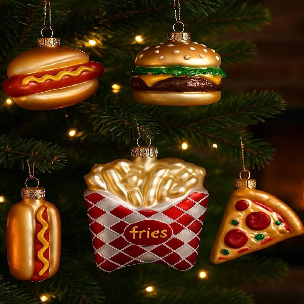 11cm French Fries Glass Christmas Tree Ornament