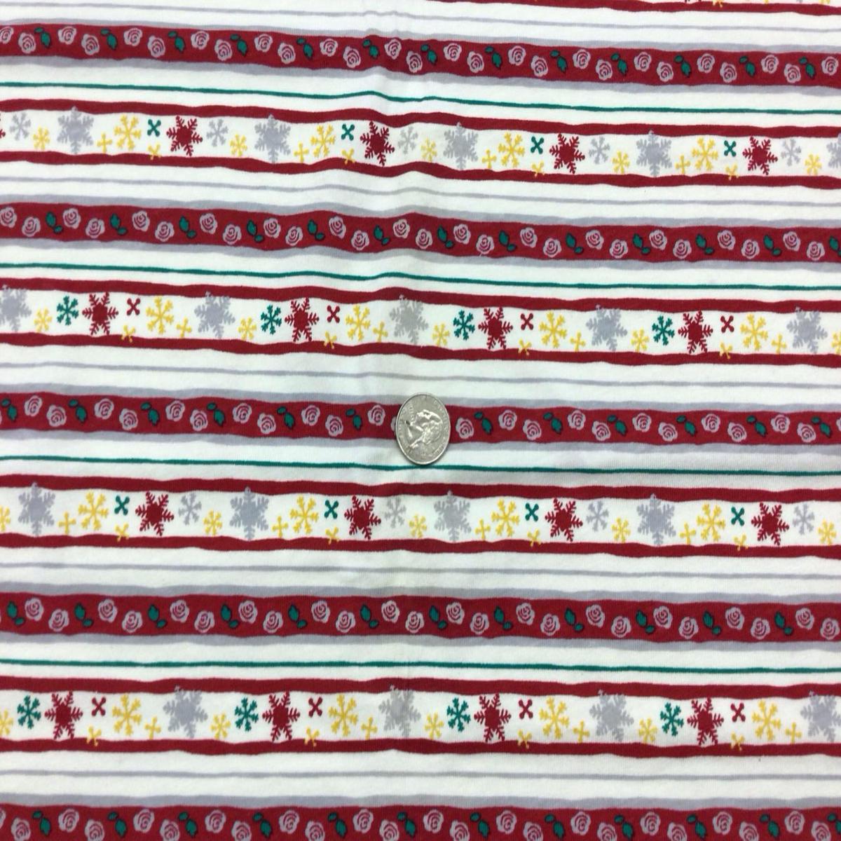 Winter Floral Stripes Cotton Jersey R...