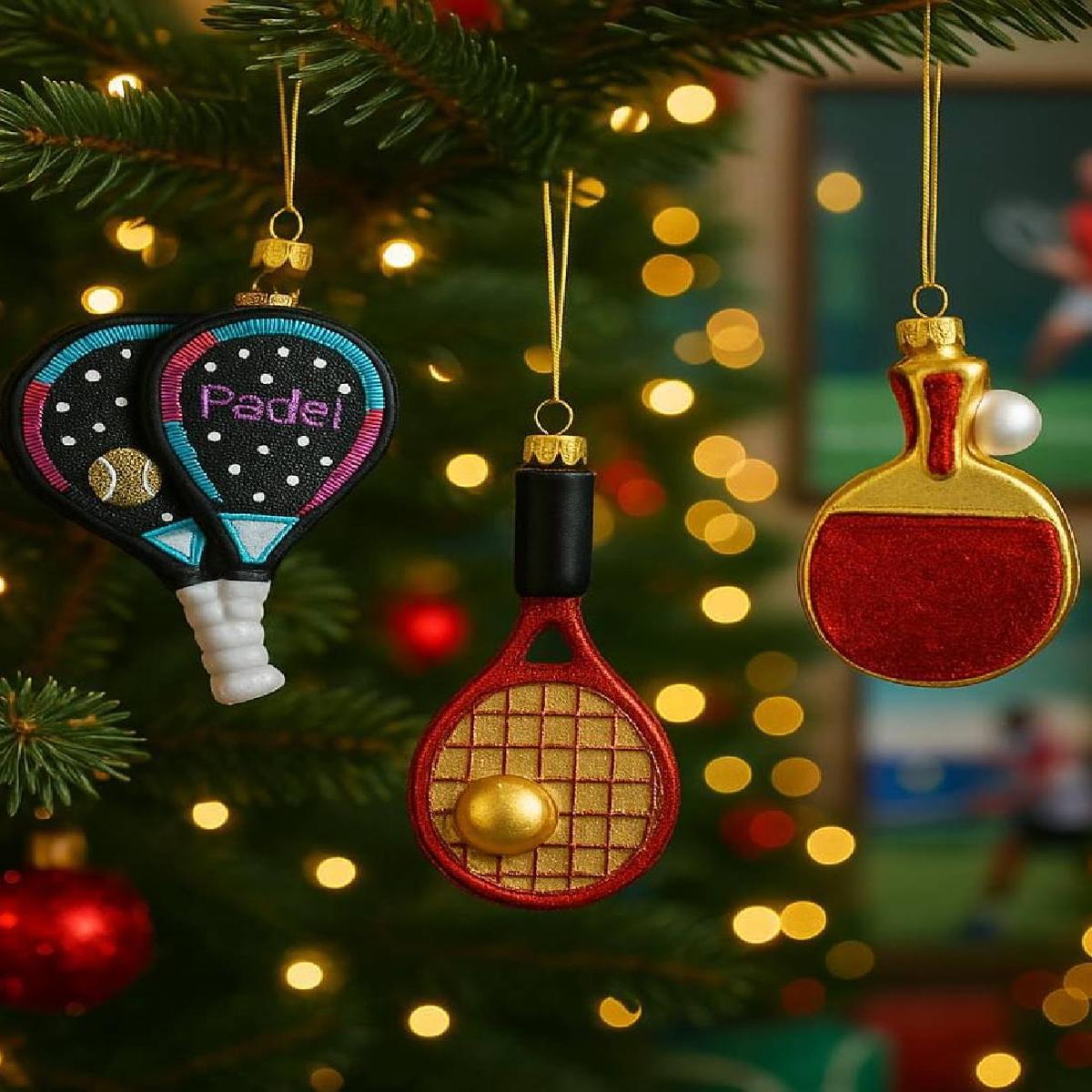 11cm Sports Racket Glass Christmas Tree Ornament