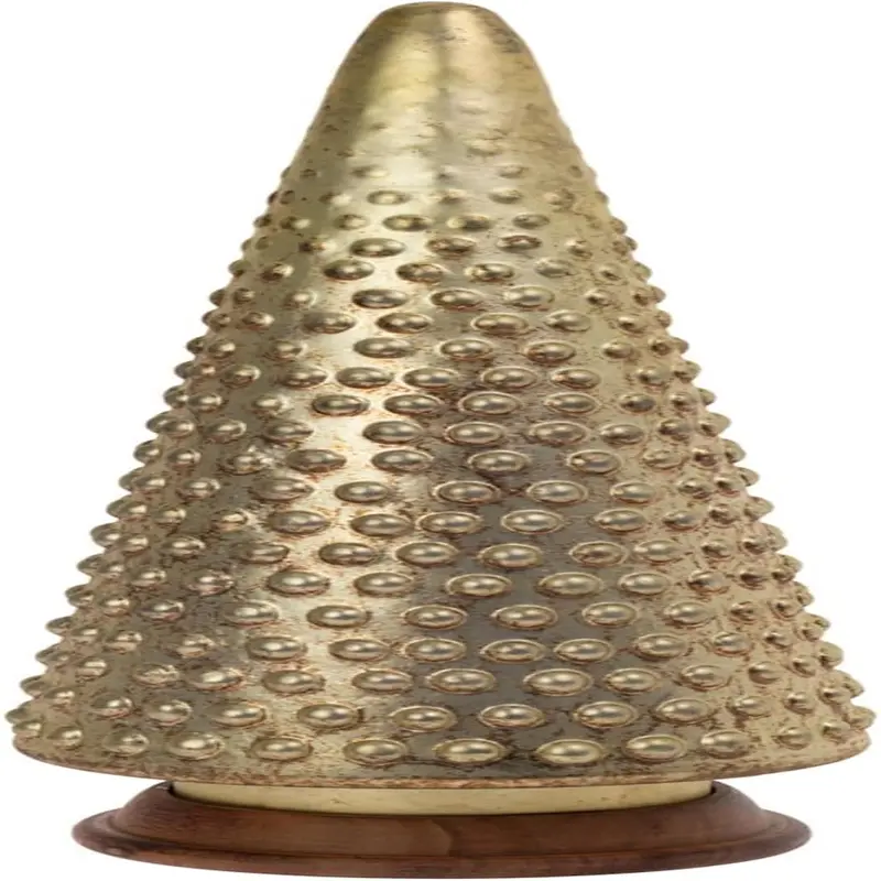 Glass Christmas Tree for Tabletop Mantel Shelf Winter Holiday Decorations for Home, Large, Nobby Burnished Gold