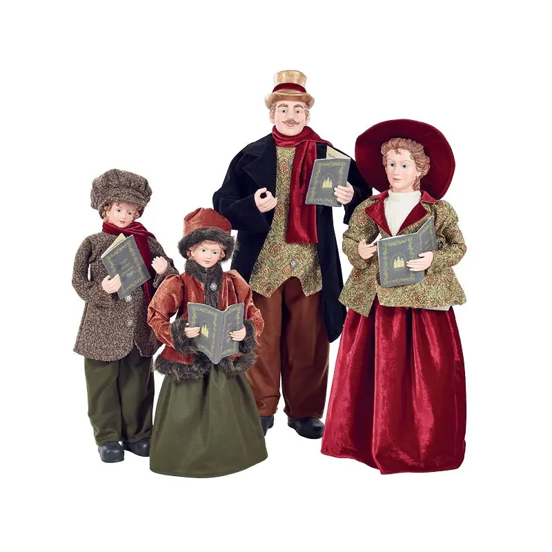 LARGE STANDING HOLIDAY CAROLER FAMILY