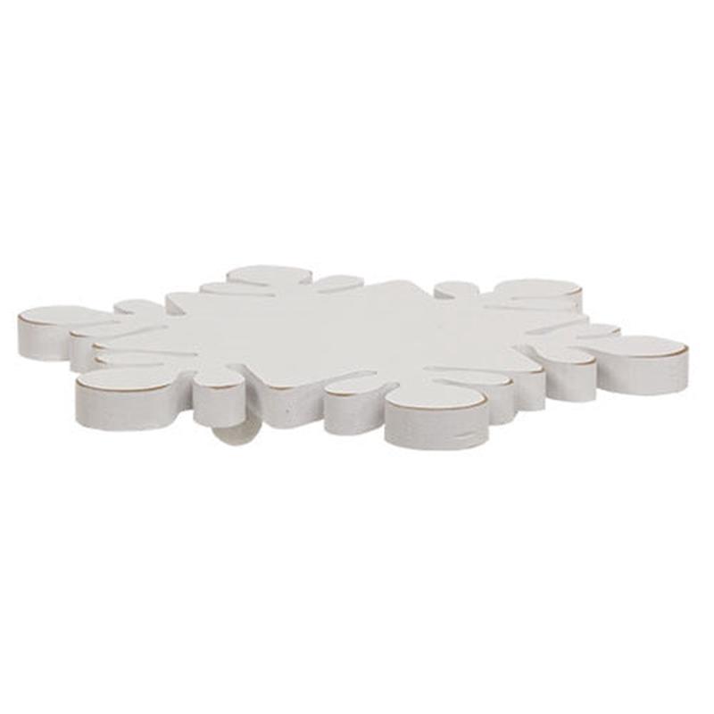 White Wooden Snowflake Riser 12.5