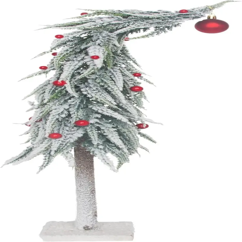 Artificial Flocked Christmas Tree Holiday Decorations for Home, Small 26.5