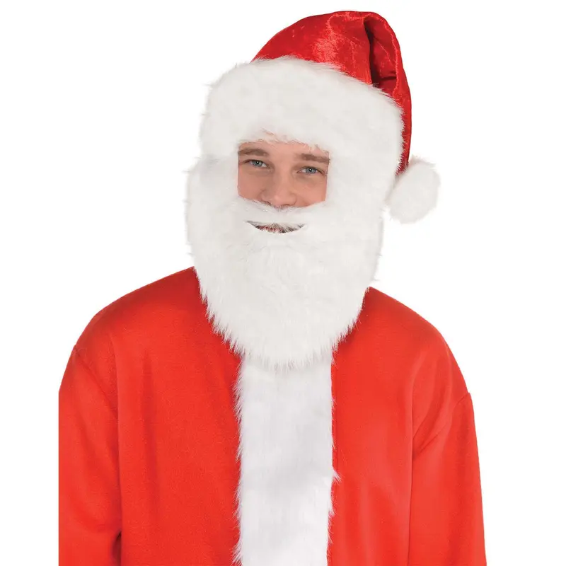 Velour Santa Hat W/ Plush Beard