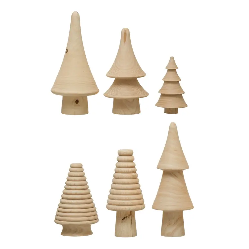 Wooden Trees - Set of 6