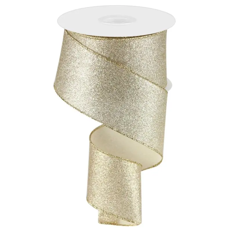 10 Yards of Champagne Shimmer Glitter Ribbon