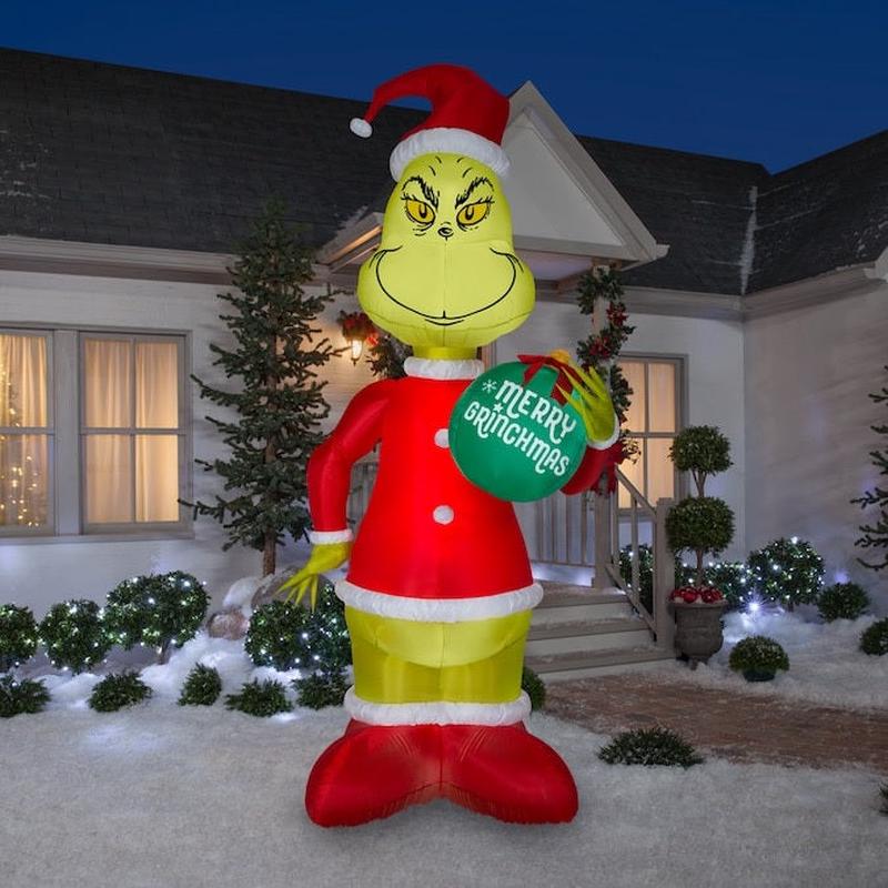11' Dr. Seuss's Grinch with Grinchmas Ornament Airblown Inflatable