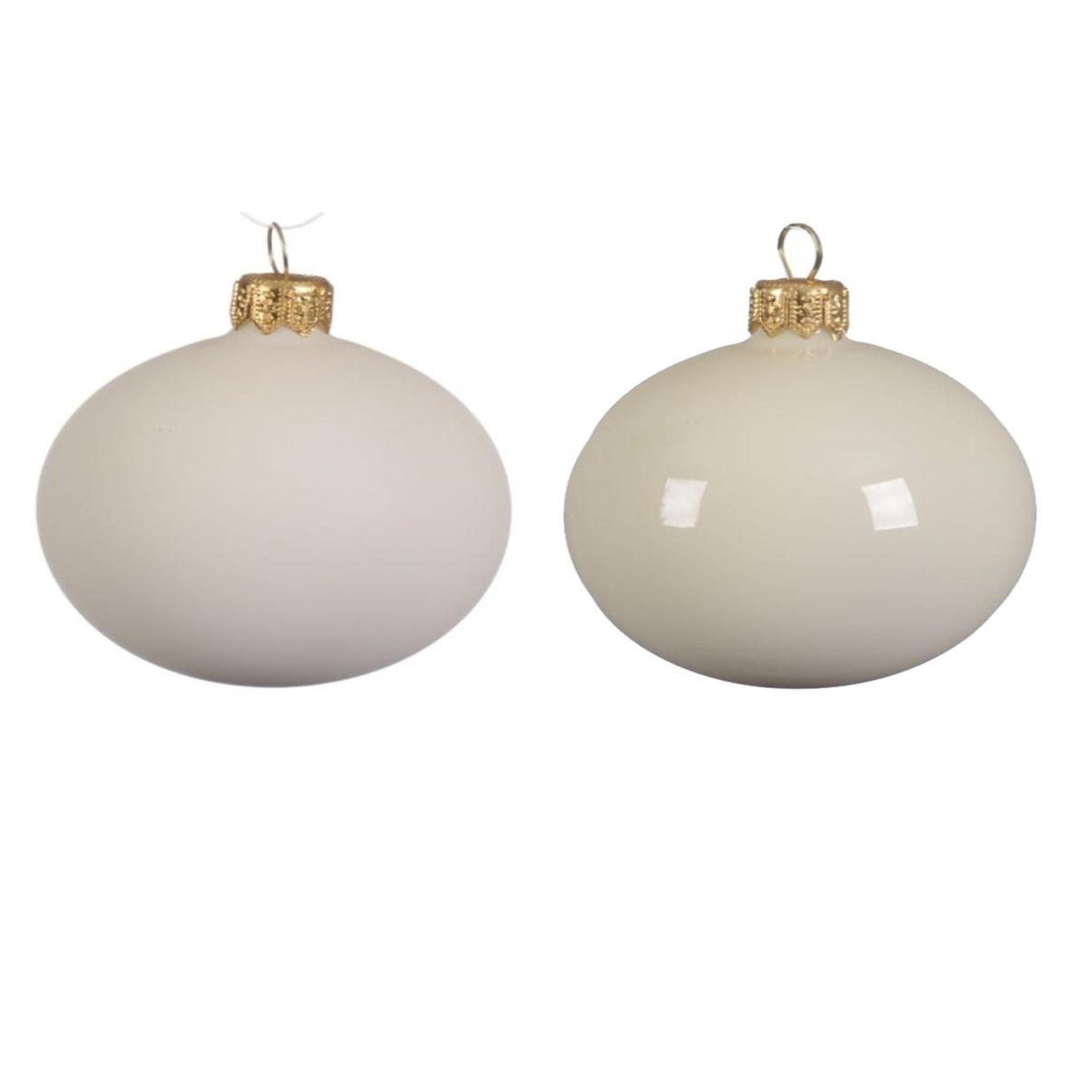 White Glass Christmas Tree Balls with Wool 10cm