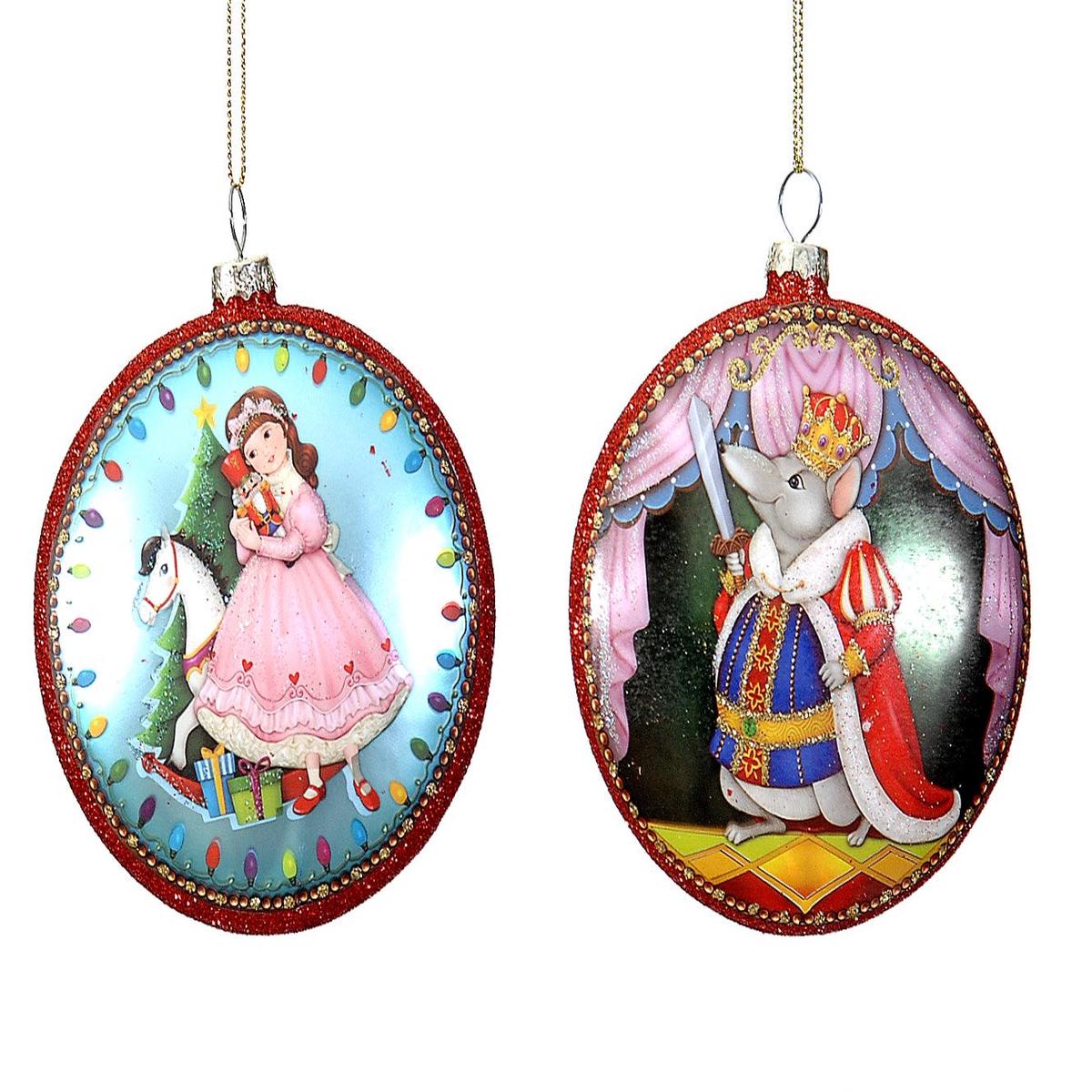 10cm Glass Christmas Tree Ball with Fairy Tale Designs
