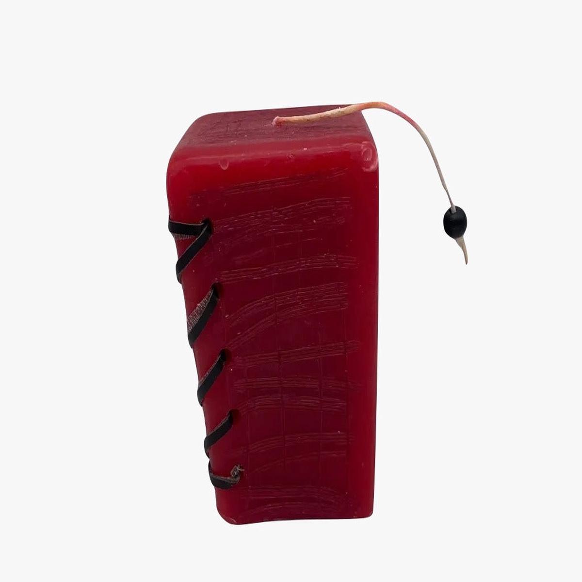 12cm Rectangular Red Christmas Candle