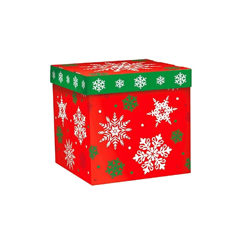 Very Merry Christmas Red & Green Snowflake Gift Box Party
