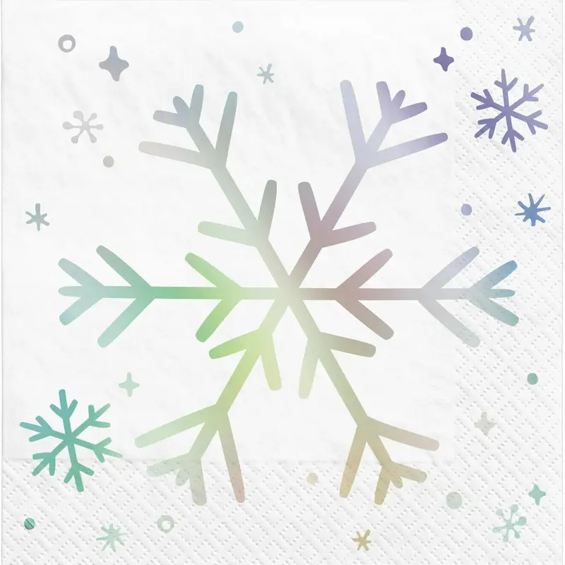 Snowy Iridescent Luncheon Napkins