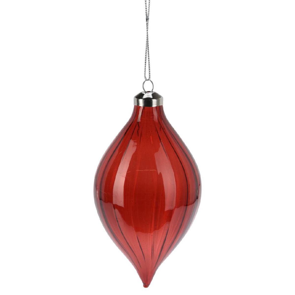 12cm Red Teardrop Glass Christmas Tree Ball, Assorted Product