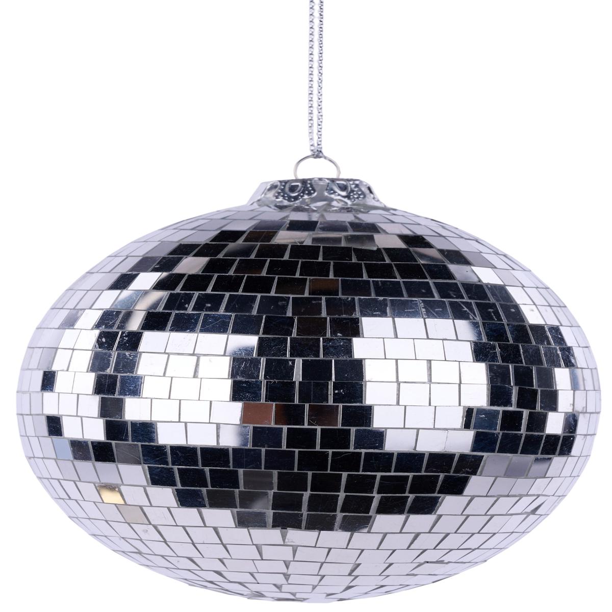 100MM Shiny Silver Mirror Ball Ornament