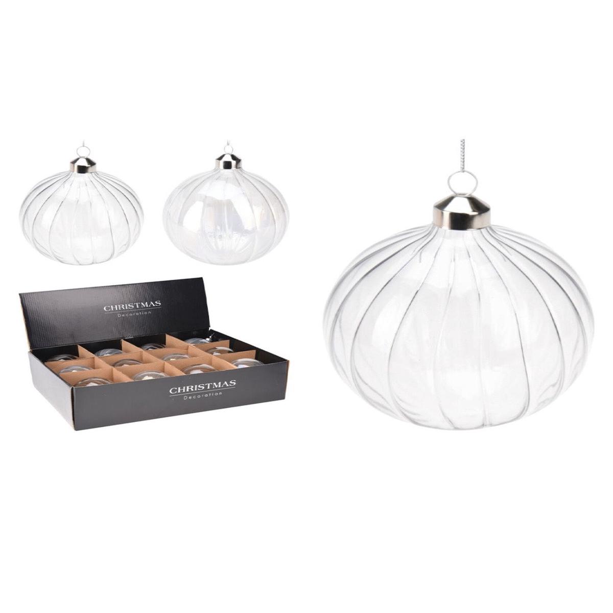10cm Clear Glass Christmas Tree Ball, Assorted Product