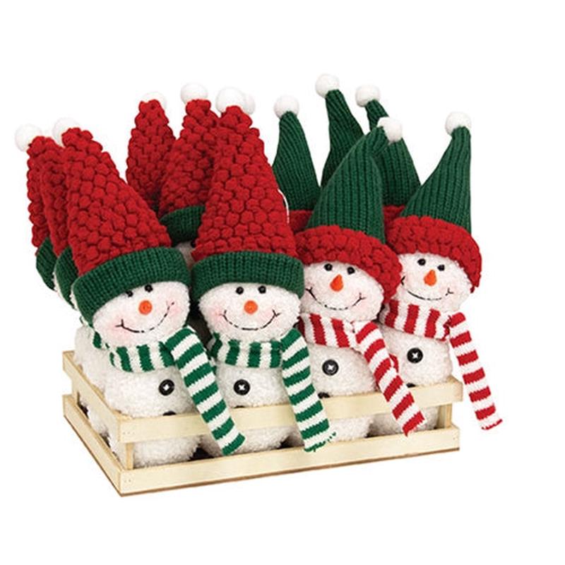 12/Set Plush Christmas Snowmen Crate