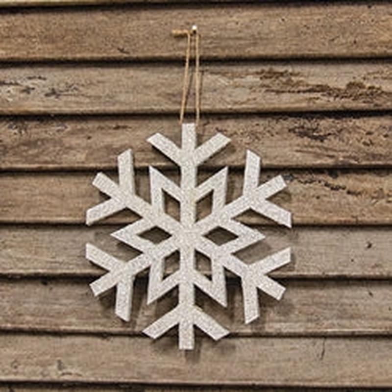 White Glitter Snowflake Ornament 6