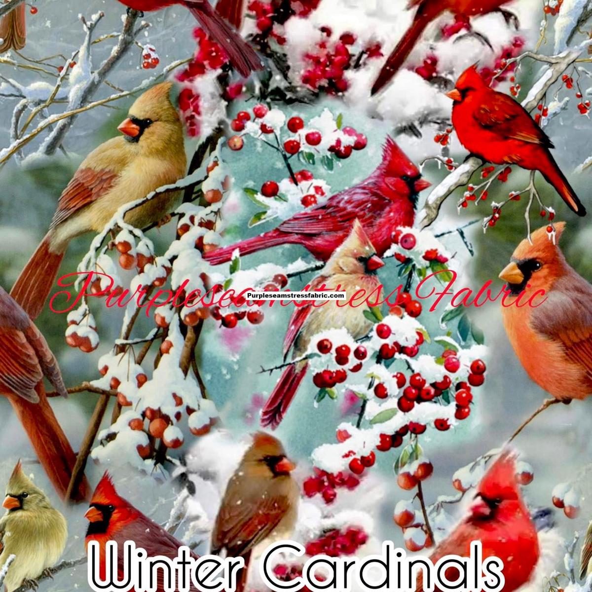 Winter Cardinals  Fabric