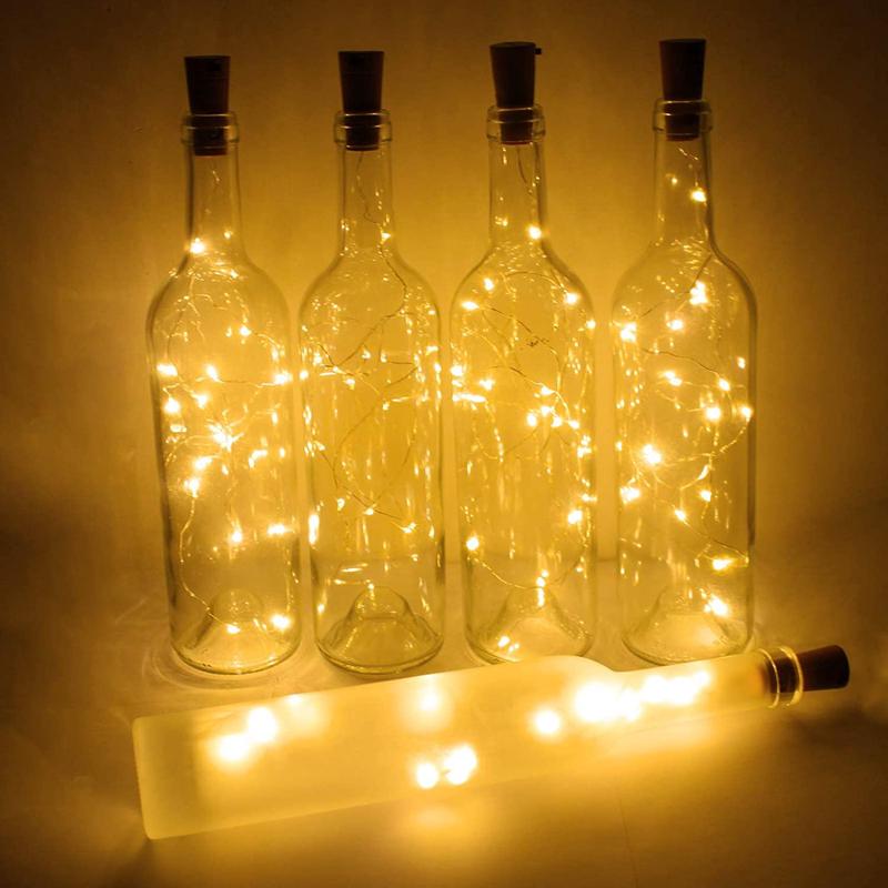 Wine Bottle Lights with Cork for Thanksgiving