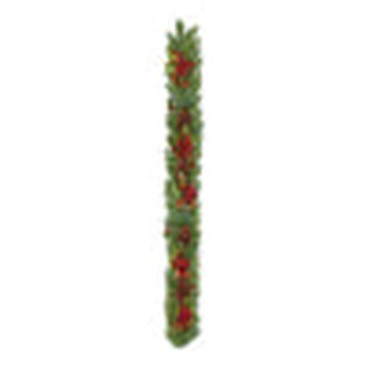 1.8M Natural Red Berry Garland W Pine Cones